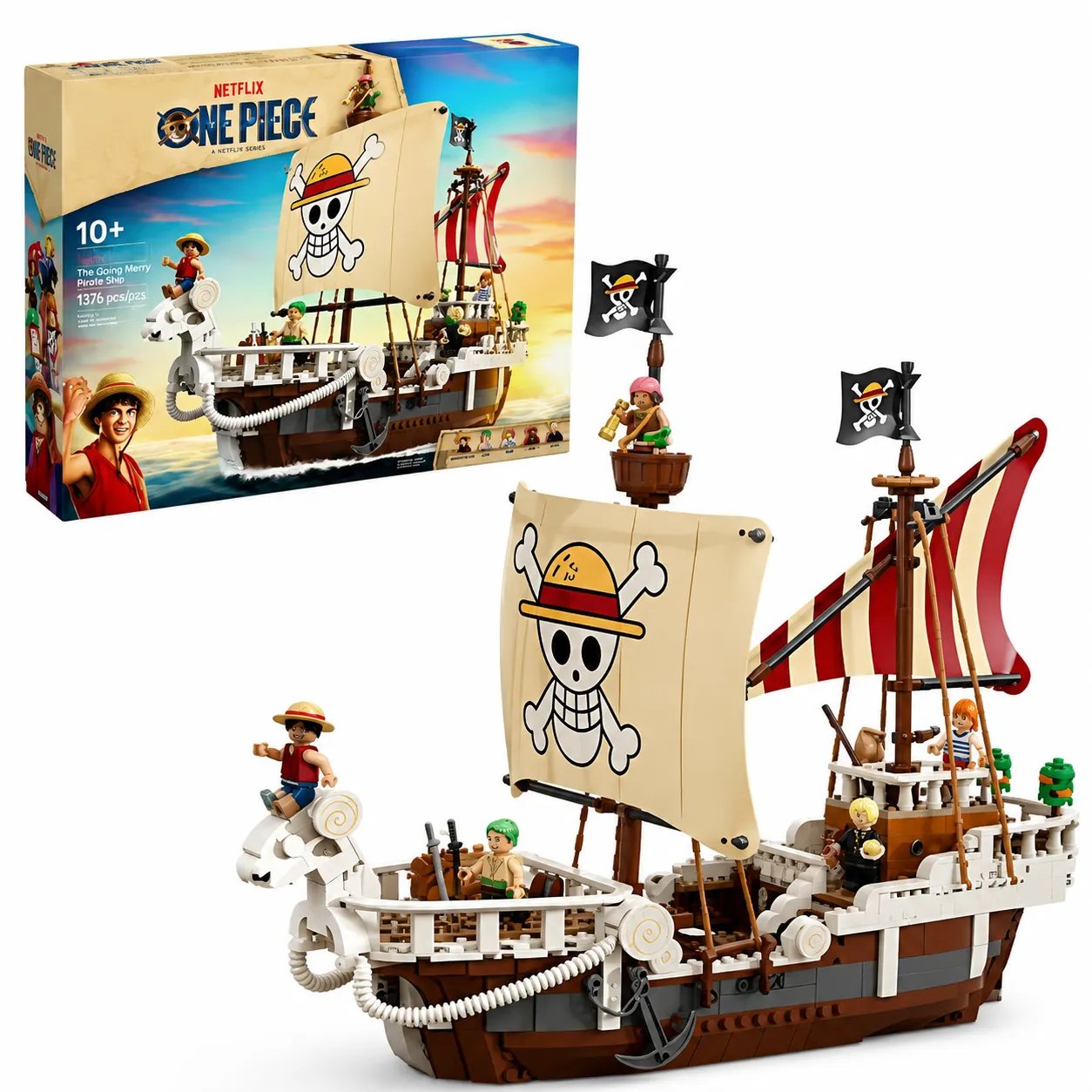 7ab09001d9286f1008f8740d4c4009ff Mesiondy One Piece Going Merry Pirate Ship Building Set ¨C 1,376 PCS Adventure Vessel with Crew Figures ¨C 13.8 Inch Display for Collectors - Image 1