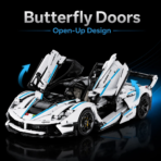 Mesiondy Ferrari FXX-K EVO Style Supercar Building Set ¨C 4,133 PCS 1:8 Scale White & Blue Tech Model ¨C Static Collectible Display - Image 12