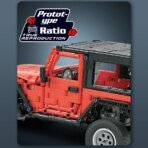 Mesiondy Off-Road Building Set   – 1,313 PCS Red Jeep Wrangler Style Model with Suspension & Large Tires – Independent Mechanical Series - Image 8