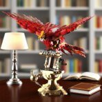 Mesiondy Fawkes Phoenix Building Set ¨C 938 PCS Red Mythical Bird with Gold Display Stand ¨C 17.2 Inch Wingspan Model for Collectors - Image 5
