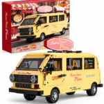 Mesiondy Stranger Things Surfer Boy Pizza Van Building Set ¨C 634 PCS Surfer Boy Pizza Style Retro Food Truck ¨C 80s Display Model for Adult Collectors