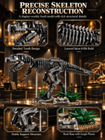 Mesiondy T-Rex Fossil Building Set – 1,876 PCS Skeleton Dinosaur Model with Display Base – 28.7 Inch Collectible Home Decor - Image 5