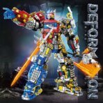 Mesiondy Beast King 3,226 PCS Deformation Mecha Building Set ¨C 13.8 Inch Black & Yellow Armored Robot with Translucent Sword & Cannon ¨C Collectible Display Model - Image 3