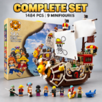 Mesiondy One Piece Thousand Sunny Pirate Ship Building Set ¨C 1,484PCS Adventure Vessel with 9 Minifigures ¨C 16.5 Inch Display for Collectors - Image 7