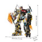 Mesiondy Beast King 3,226 PCS Deformation Mecha Building Set ¨C 13.8 Inch Black & Yellow Armored Robot with Translucent Sword & Cannon ¨C Collectible Display Model - Image 11