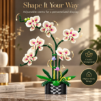 Mesiondy Cymbidium Orchid Building Set ¨C 736 PCS Botanical Flower Model with Geometric Pot ¨C 15.9 Inch Home Decor for Collectors - Image 5