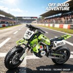 Mesiondy Championship Off-Road Dirt Bike Building Kit – 476 PCS Premium Brick System | Motocross Racing Model | Number 33 Livery - Image 3