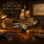 Mesiondy Steampunk Vintage Whale Ship Building Set ¨C 1,979 PCS Collector Display Model with Warm Lighting ¨C 21.7 Inch Centerpiece - Image 4