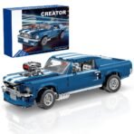 Mesiondy Classic GT Muscle Car Building Kit ¨C 1680 PCS Premium Brick System | Vintage American Sport Coupe | Supercharged Engine Detail - Image 9