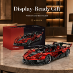 Mesiondy Ferrari FXX-K EVO Style Supercar Building Set ¨C 4,133 PCS 1:8 Scale White & Blue Tech Model ¨C Static Collectible Display - Image 6