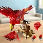 Mesiondy Fawkes Phoenix Building Set ¨C 938 PCS Red Mythical Bird with Gold Display Stand ¨C 17.2 Inch Wingspan Model for Collectors - Image 7