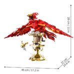 Mesiondy Fawkes Phoenix Building Set ¨C 938 PCS Red Mythical Bird with Gold Display Stand ¨C 17.2 Inch Wingspan Model for Collectors - Image 2