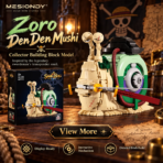 MESIONDY One Piece Zoro Den Den Mushi Building Block Set ¨C 697PCS Anime Collectible Model with Rotating Shell & Movable Hat - Image 4