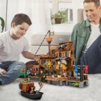 Mesiondy Caribbean Pirate Island Pier Building Set  ‍☠️ – 573 PCS, 21.6" Long Pirate Dock & Boat Toy  , Compatible with Major Brick Brands - Image 3