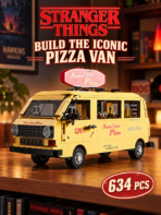 Mesiondy Stranger Things Surfer Boy Pizza Van Building Set ¨C 634 PCS Surfer Boy Pizza Style Retro Food Truck ¨C 80s Display Model for Adult Collectors - Image 2