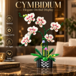 Mesiondy Cymbidium Orchid Building Set ¨C 736 PCS Botanical Flower Model with Geometric Pot ¨C 15.9 Inch Home Decor for Collectors - Image 2