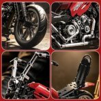 Mesiondy Chopper Motorcycle Building Set – 650 PCS Red Cruiser Bike with Exposed Gears – 13.4 Inch Mechanical Model for Adult Collectors - Image 12