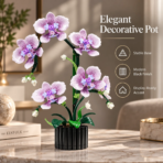 Mesiondy Phalaenopsis Orchid Building Set ¨C 619 PCS Botanical Flower Model with Black Pot ¨C 12.6 Inch Home Decor - Image 6