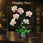Mesiondy Cymbidium Orchid Building Set ¨C 736 PCS Botanical Flower Model with Geometric Pot ¨C 15.9 Inch Home Decor for Collectors - Image 8