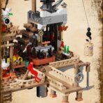 Mesiondy Caribbean Pirate Island Outpost Building Set  ‍☠️ – 943 PCS, 13.8" Wide Pirate Hideout with Boat & Palm Tree - Image 6