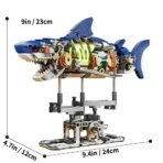 Mesiondy Mechanical Half-Cut Shark Building Set   – 687 PCS, Hand-Cranked Moving Action, 9" Tall STEM Toy for Kids & Adults ⚙️ - Image 9