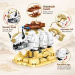 Mesiondy Flying Bull Building Set ¨C 1,141 PCS Sacred Soar Model with Articulated Head & Legs ¨C 13.2 Inch Display for Collectors - Image 7
