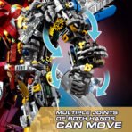 Mesiondy Iron Man MK50 Armored Hero Semi-Mechanical Mech Building Kit ¨C 2002 PCS Premium Brick System | Deconstructed Collectible Display Model | Light-Up Energy Effects - Image 8