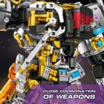 Mesiondy Beast King 3,226 PCS Deformation Mecha Building Set ¨C 13.8 Inch Black & Yellow Armored Robot with Translucent Sword & Cannon ¨C Collectible Display Model - Image 19