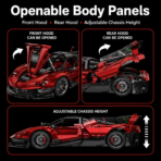 Mesiondy Ferrari FXX-K EVO Style Supercar Building Set ¨C 4,133 PCS 1:8 Scale White & Blue Tech Model ¨C Static Collectible Display - Image 8