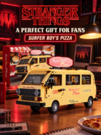 Mesiondy Stranger Things Surfer Boy Pizza Van Building Set ¨C 634 PCS Surfer Boy Pizza Style Retro Food Truck ¨C 80s Display Model for Adult Collectors - Image 4