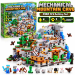 MESIONDY 2688PCS Mechanical Mountain Cave Building Block Set ¨C 4 Minifigures, 6 Animals, Minecart Track & Hidden Interactive Features - Image 7
