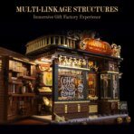 Mesiondy Steampunk Cafe Building Set ¨C 1,606 PCS Vintage Coffee House with Rechargeable LED Light ¨C 13.8 Inch Premium Home Decor Display - Image 7