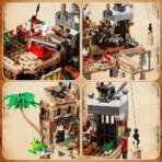 Mesiondy Caribbean Pirate Island Outpost Building Set  ‍☠️ – 943 PCS, 13.8" Wide Pirate Hideout with Boat & Palm Tree - Image 8