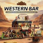 Mesiondy Western Saloon Building Set – 1,902 PCS Wild West Bar Model with Balcony, Cactus & Horse Cart – 19.7 Inch Town Display for Collectors - Image 2