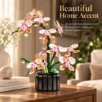 Mesiondy Phalaenopsis Orchid Building Set ¨C 866 PCS Botanical Flower Model with Black Pot ¨C 15.5 Inch Home Decor for Collectors - Image 3