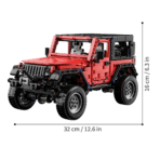Mesiondy Off-Road Building Set   – 1,313 PCS Red Jeep Wrangler Style Model with Suspension & Large Tires – Independent Mechanical Series - Image 2