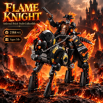 Mesiondy Ghost Flame Knight Building Set ¨C 2,184 PCS Flaming Skeleton Motorcycle Model with Rider ¨C 15.75 Inch Tall Display for Collectors - Image 2