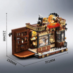 Mesiondy Steampunk Cafe Building Set ¨C 1,606 PCS Vintage Coffee House with Rechargeable LED Light ¨C 13.8 Inch Premium Home Decor Display - Image 8