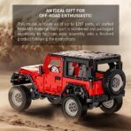 Mesiondy Off-Road Building Set   – 1,313 PCS Red Jeep Wrangler Style Model with Suspension & Large Tires – Independent Mechanical Series - Image 4