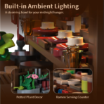 Mesiondy Ramen Shop Building Set – 1,670 PCS Japanese Street Scene with Warm LED Light – 10.7 Inch Display for Collectors - Image 7