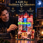 Mesiondy Halloween Drip Tower Building Set ¨C 2,248 PCS Gothic Castle Model with Electric Door & Light ¨C 16.3 Inch Display for Collectors - Image 2