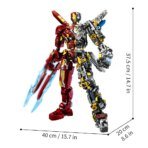 Mesiondy Iron Man MK50 Armored Hero Semi-Mechanical Mech Building Kit ¨C 2002 PCS Premium Brick System | Deconstructed Collectible Display Model | Light-Up Energy Effects - Image 2