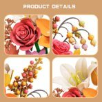 Mesiondy Eternity Flowers Bouquet Building Kit – 813 PCS DIY Artificial Floral Arrangement | Premium Brick System | Gift-Ready Box - Image 9