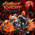 Mesiondy Ghost Knight Building Set ¨C 1,436 PCS Flaming Skeleton Motorcycle Model ¨C 14 Inch Display for Collectors - Image 5