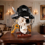 Mesiondy Pirate Skull Building Set – 1,176 PCS Captain Model with Hat, Eye Patch & Dual Swords – 11.8 Inch Home Decor Display for Collectors - Image 2