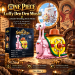 MESIONDY One Piece Luffy Den Den Mushi Building Block Set ¨C 573PCS Anime Collectible Model with Rotating Shell & Movable Straw Hat - Image 8