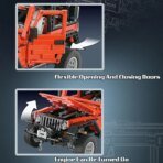 Mesiondy Off-Road Building Set   – 1,313 PCS Red Jeep Wrangler Style Model with Suspension & Large Tires – Independent Mechanical Series - Image 10