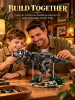 Mesiondy T-Rex Fossil Building Set – 1,876 PCS Skeleton Dinosaur Model with Display Base – 28.7 Inch Collectible Home Decor - Image 2