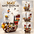 Mesiondy One Piece Thousand Sunny Pirate Ship Building Set ¨C 1,484PCS Adventure Vessel with 9 Minifigures ¨C 16.5 Inch Display for Collectors - Image 3