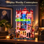Mesiondy Halloween Drip Tower Building Set ¨C 2,248 PCS Gothic Castle Model with Electric Door & Light ¨C 16.3 Inch Display for Collectors - Image 3
